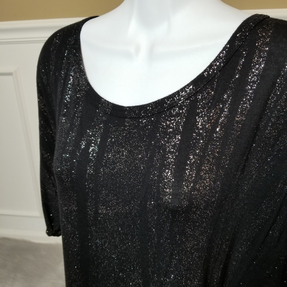 Candy Rain Silver Glittery Dolman Top